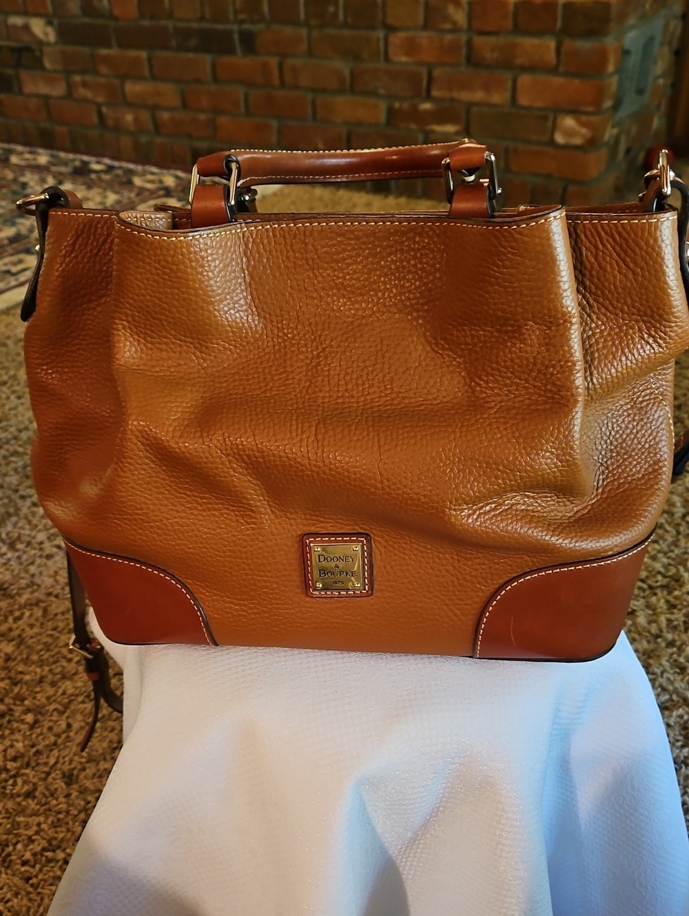 Dooney & Bourke Pebble Leather Brenna Bag With Keychain